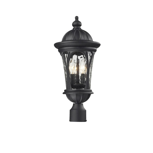 Z-Lite Doma Outdoor Post Light, 9x20.25", Black, Water Glass - 543PHM-BK