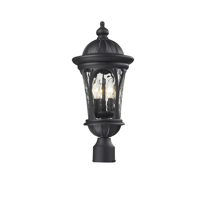 Z-Lite Doma Outdoor Post Light, 9x20.25", Black, Water Glass - 543PHM-BK