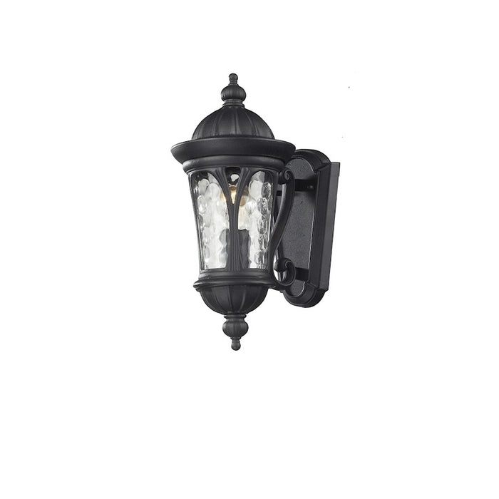 Z-Lite Doma 1 Light Outdoor Light, Black, Water Glass - 543S-BK