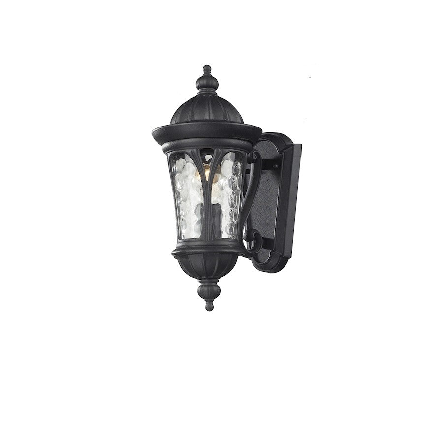 Z-Lite Doma 1 Light Outdoor Light, Black, Water Glass - 543S-BK