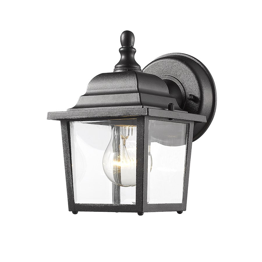 Z-Lite Waterdown 1 Light Outdoor Wall Light 5.25x7x8.375", Black, Clear Bevel - 546BK