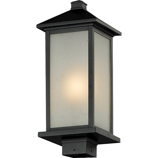 Z-Lite Vienna Outdoor Post Light, 8x20", Black, White Seedy - 547PHM-BK