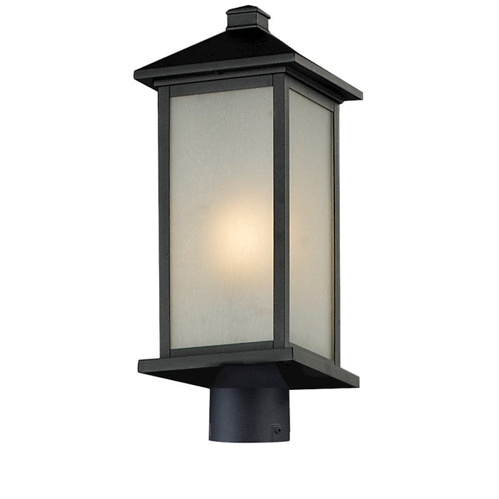 Z-Lite Vienna Outdoor Post Light, 8x21.5", Black, White Seedy - 547PHM-BK-R