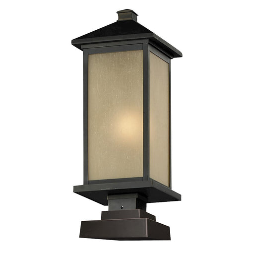 Z-Lite Vienna Outdoor Post Light 8x22.5", Bronze, Tinted Seed - 548PHM-SQPM-ORB
