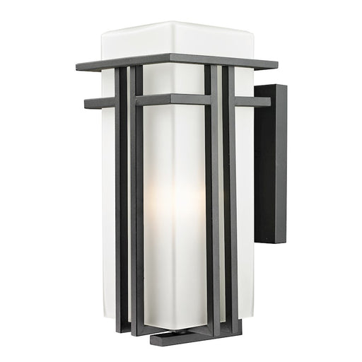 Z-Lite Abbey Outdoor Wall Light, 9.5x7.75x17", Black, Matte Opal - 549B-BK