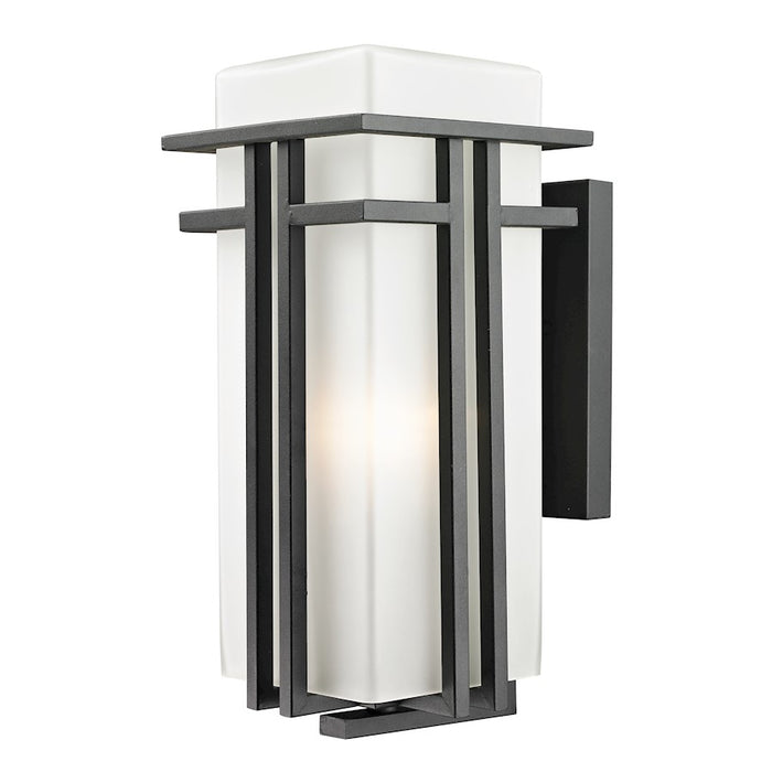 Z-Lite Abbey Outdoor Wall Light, 9.5x7.75x17", Black, Matte Opal - 549B-BK