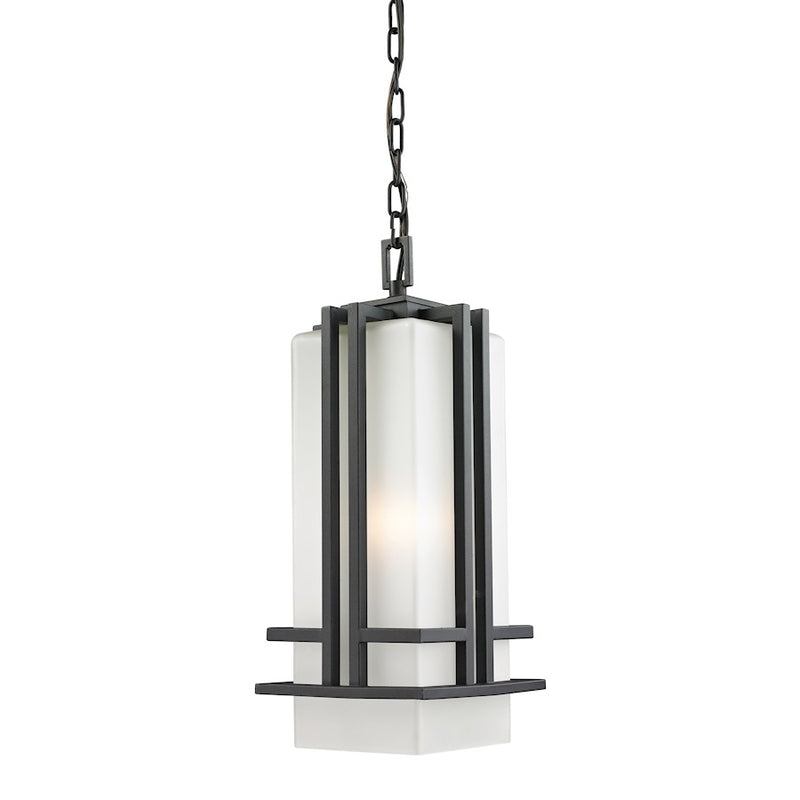 Z-Lite Abbey Outdoor Chain Light, 7.75x18", Black, Matte Opal - 549CHB-BK
