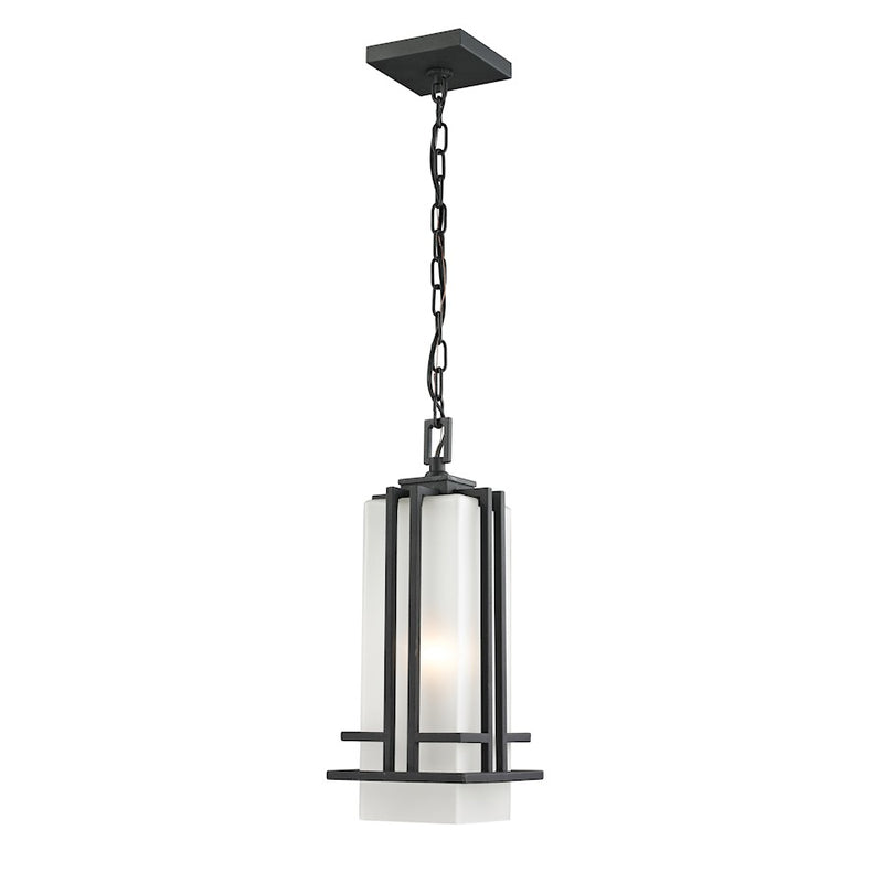 Z-Lite Abbey Outdoor Chain Light, 6.625x17", Black, Matte Opal - 549CHM-BK