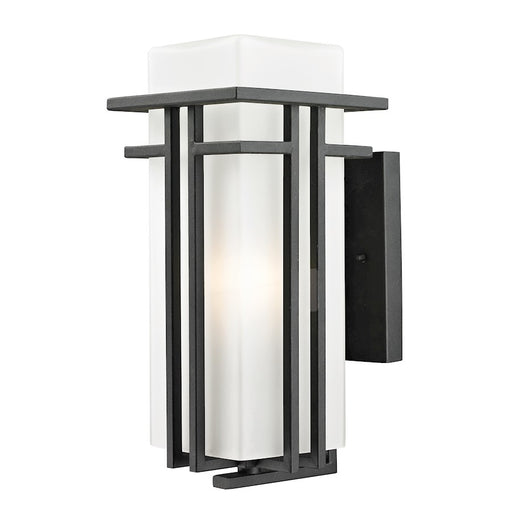 Z-Lite Abbey Outdoor Wall Light, 8.25x6.625x14.63", Black, Matte Opal - 549M-BK