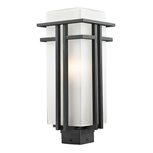 Z-Lite Abbey Outdoor Post Light, 7.75x19.25", Black, Matte Opal - 549PHB-BK