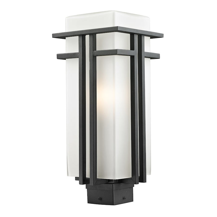 Z-Lite Abbey Outdoor Post Light, 7.75x19.25", Black, Matte Opal - 549PHB-BK