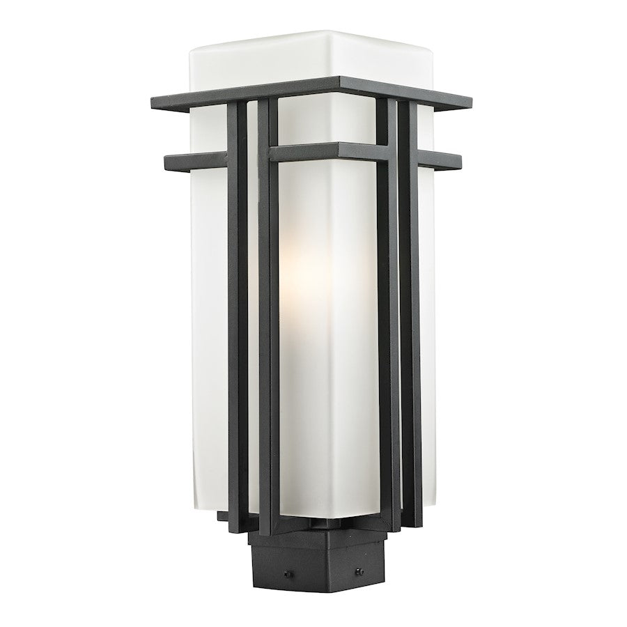Z-Lite Abbey Outdoor Post Light, 7.75x19.25", Black, Matte Opal - 549PHB-BK