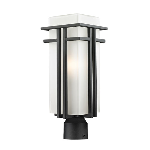 Z-Lite Abbey Outdoor Post Light, 7.75x19.625", Black, Matte Opal - 549PHB-BK-R