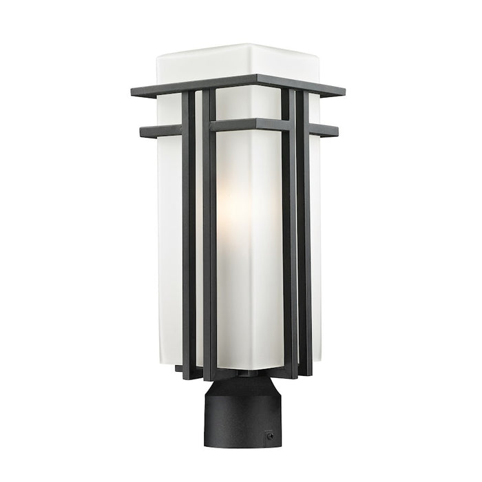 Z-Lite Abbey Outdoor Post Light, 7.75x19.625", Black, Matte Opal - 549PHB-BK-R