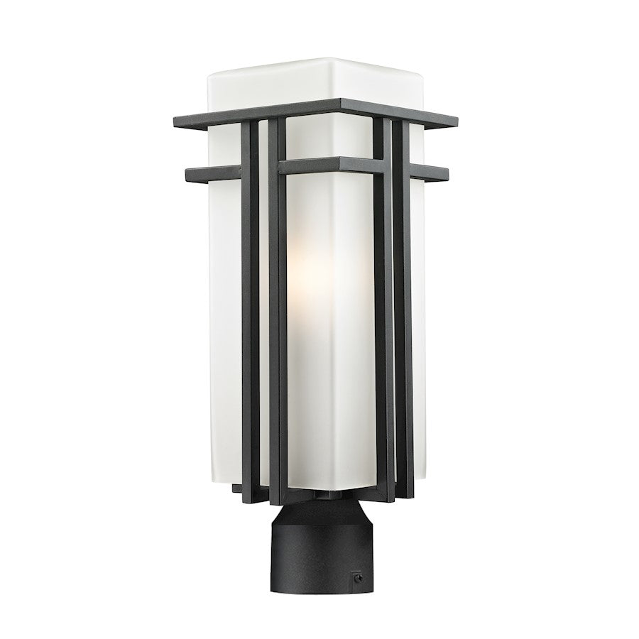 Z-Lite Abbey Outdoor Post Light, 7.75x19.625", Black, Matte Opal - 549PHB-BK-R