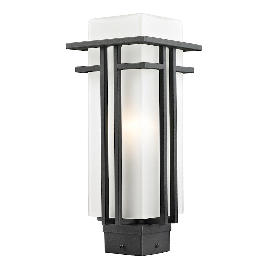 Z-Lite Abbey Outdoor Post Light, 6.63x15.75", Black, Matte Opal - 549PHM-BK