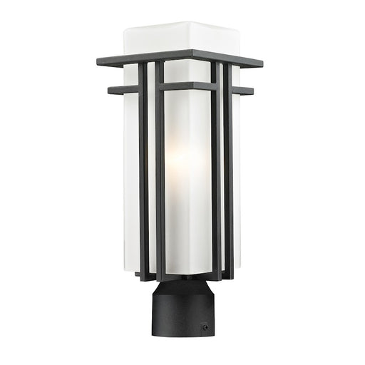 Z-Lite Abbey Outdoor Post Light, 6.63x17.25", Black, Matte Opal - 549PHM-BK-R
