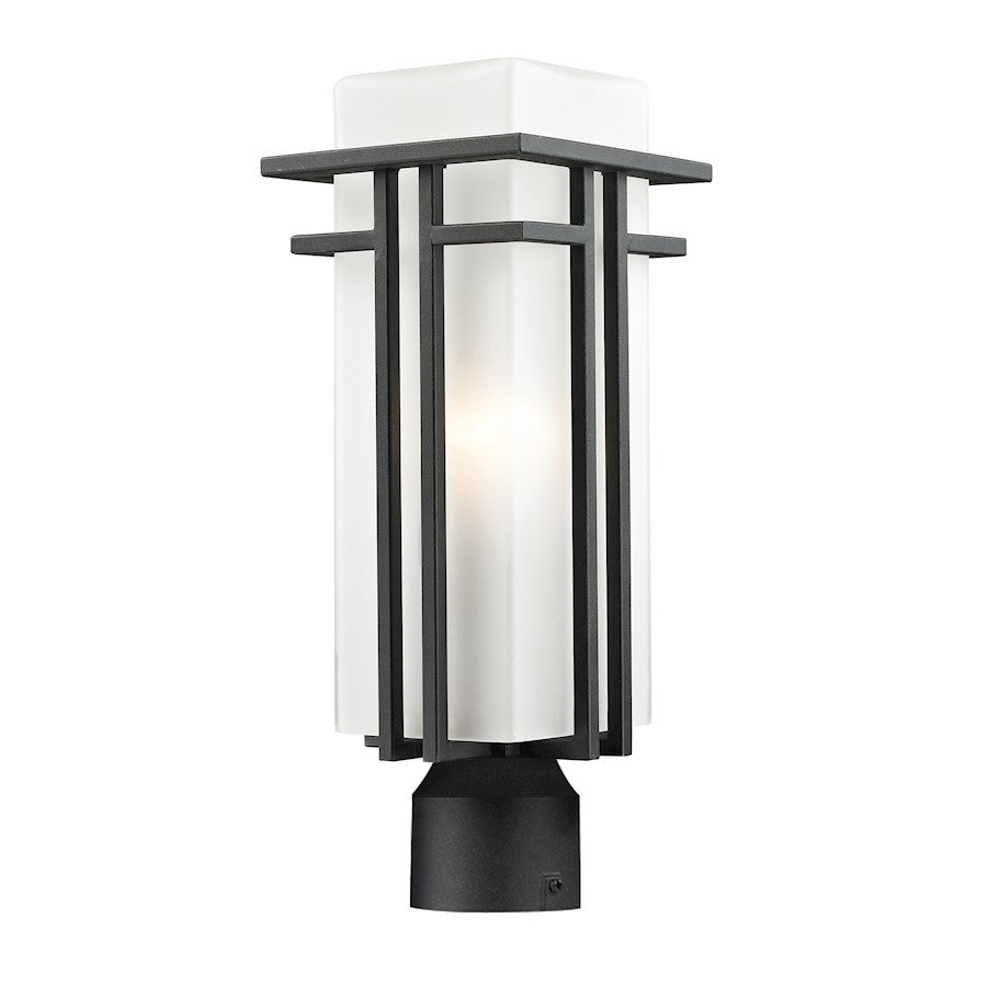 Z-Lite Abbey Outdoor Post Light, 6.63x17.25", Black, Matte Opal - 549PHM-BK-R