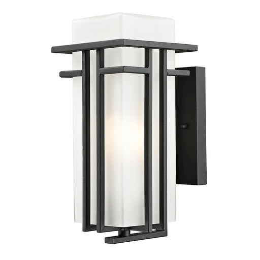 Z-Lite Abbey Outdoor Wall Light, 6.75x5.375x11.75", Black, Matte Opal - 549S-BK