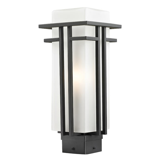 Z-Lite Abbey Outdoor Post Light, 6.625x15.75", Rubbed Bronze, Opal - 550PHM-ORBZ