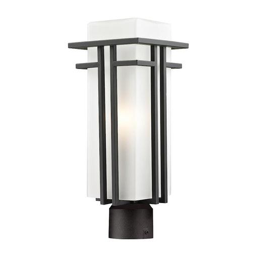 Z-Lite Abbey Outdoor Post Light 6.625x17.25", Rubbed Bronze, Opal - 550PHM-ORBZ-R
