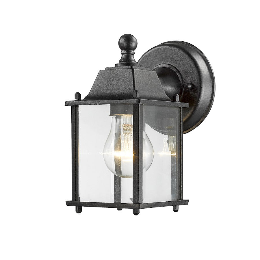 Z-Lite Waterdown 1 Light Outdoor Wall Light 4.375x6x8.375", Black, Clear Bevel - 551BK