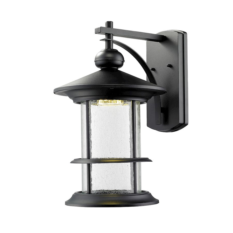 Z-Lite Genesis Outdr LED Wall, 14.25x11.625x19.375, Black, Clear Seed - 552B-BK-LED
