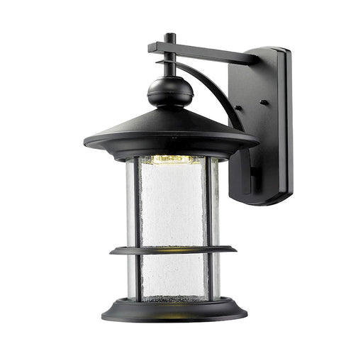 Z-Lite Genesis Outdr LED Wall, 14.25x11.625x19.375, Black, Clear Seed - 552B-BK-LED