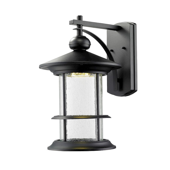 Z-Lite Genesis Outdr LED Wall, 14.25x11.625x19.375, Black, Clear Seed - 552B-BK-LED