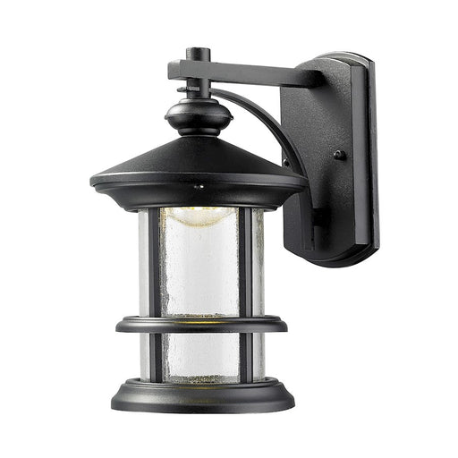 Z-Lite Genesis Outdoor LED Wall Light 7.5x6x10.125", Black, Clear Seed - 552S-BK-LED