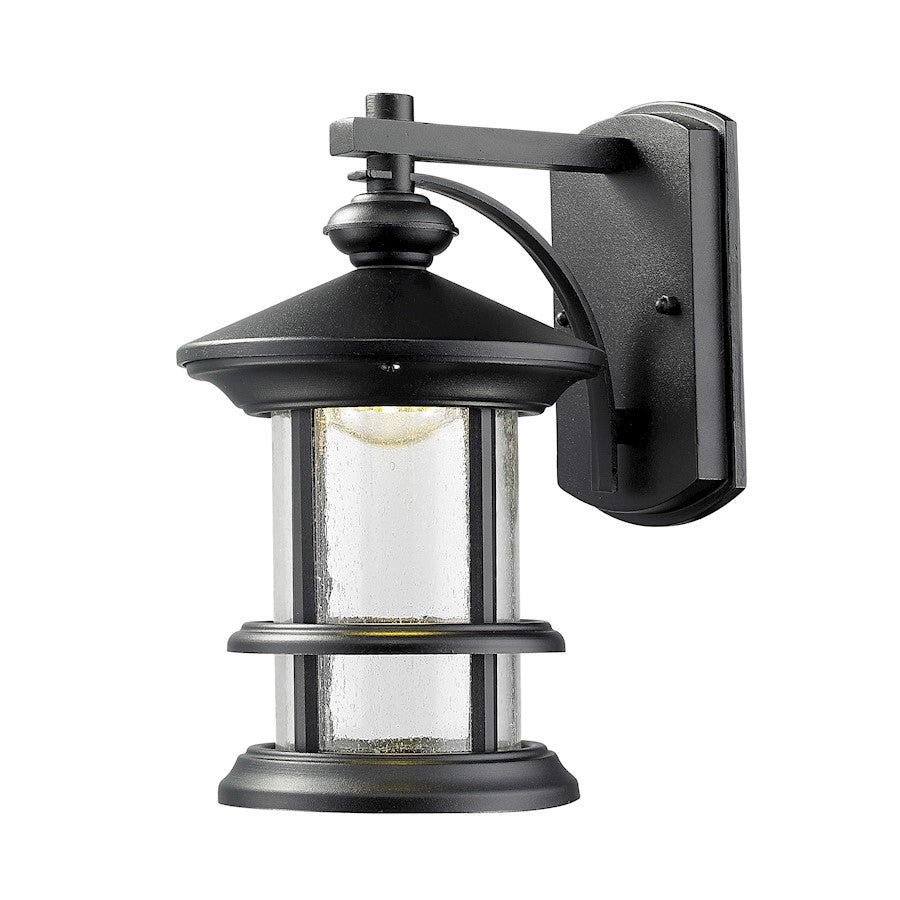 Z-Lite Genesis Outdoor LED Wall Light 7.5x6x10.125", Black, Clear Seed - 552S-BK-LED