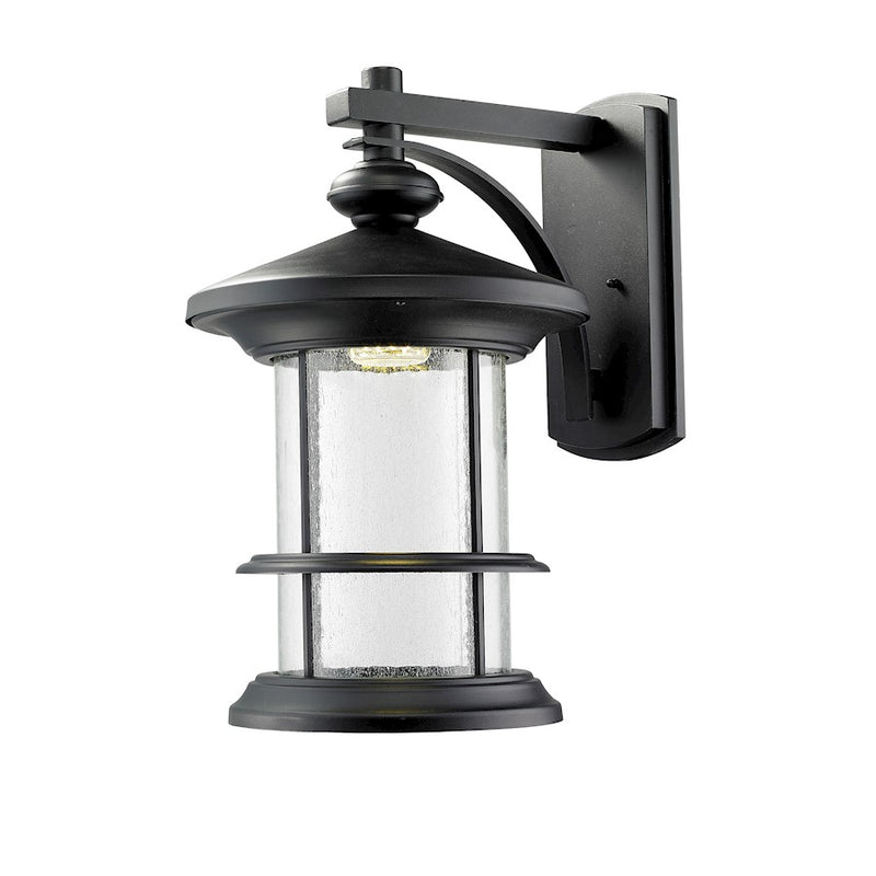 Z-Lite Genesis Outdr LED Wall Light 16.125x13.25x22", Black, Clear Seed - 552XL-BK-LED