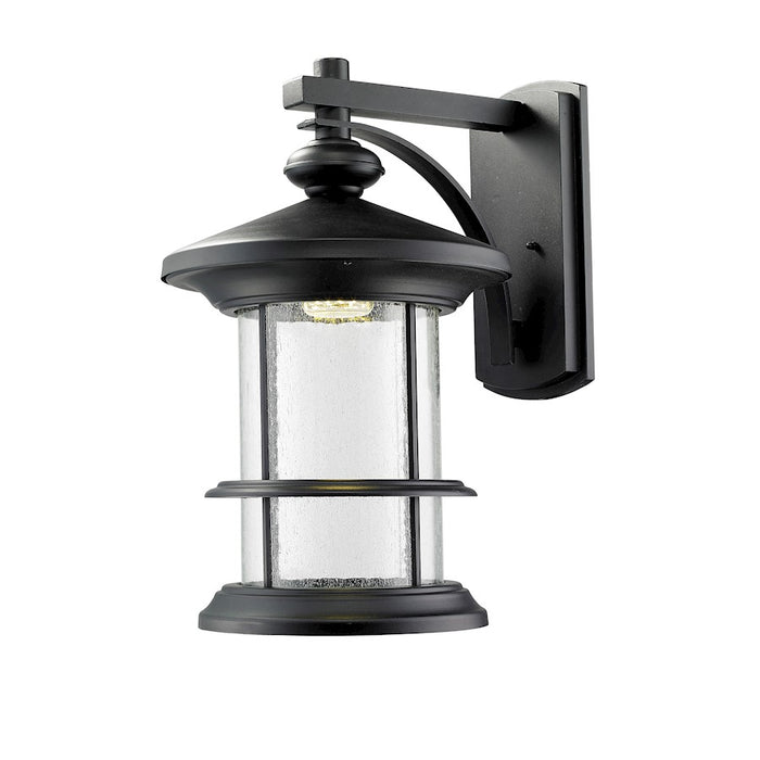 Z-Lite Genesis Outdr LED Wall Light 16.125x13.25x22", Black, Clear Seed - 552XL-BK-LED