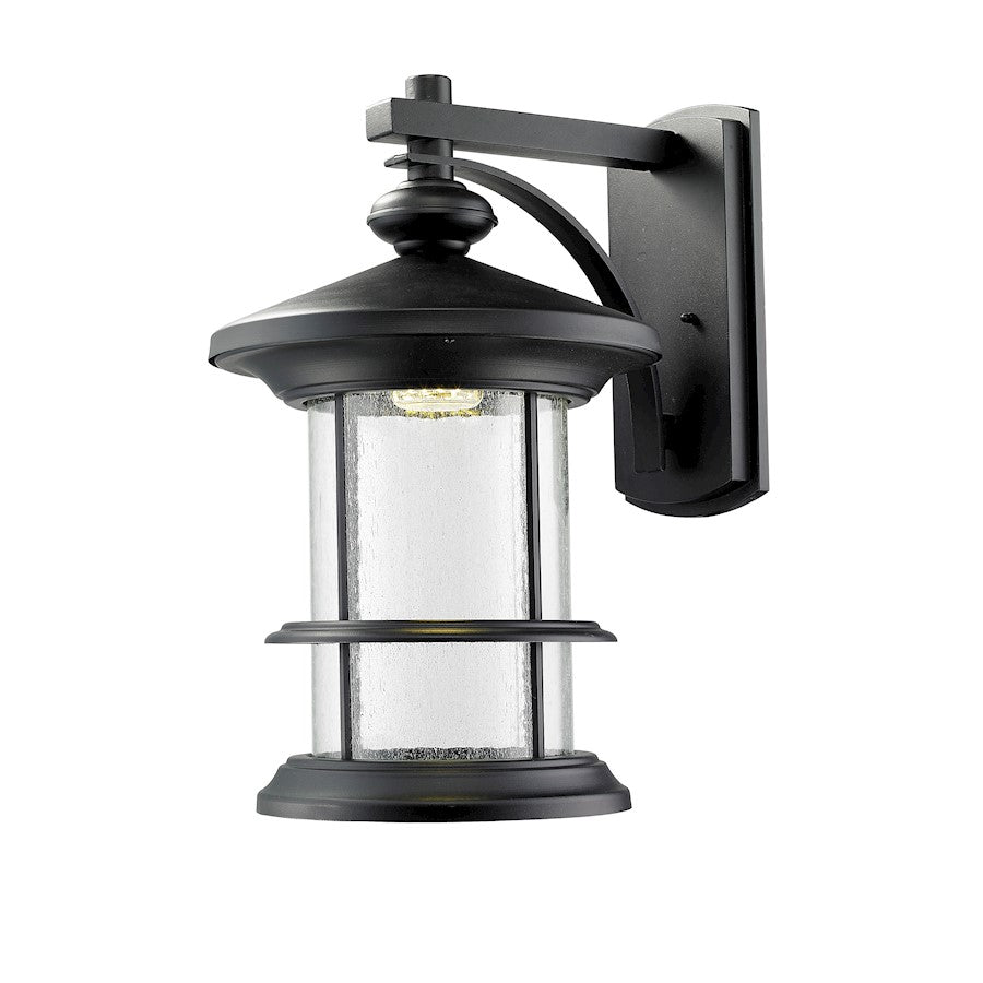 Z-Lite Genesis Outdr LED Wall Light 16.125x13.25x22", Black, Clear Seed - 552XL-BK-LED