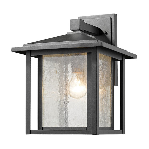 Z-Lite Aspen 1 Light Outdoor, 11x12x15.25", Black, Clear Seedy - 554B-BK