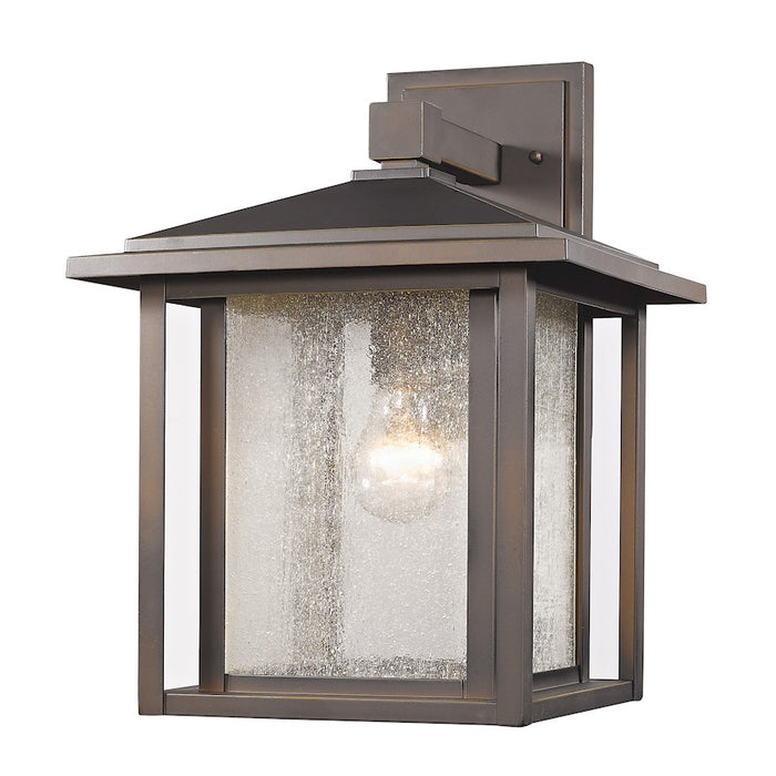 Z-Lite Aspen 1 Light Outdoor, 11x12x15.25", Oil Bronze, Clear Seedy - 554B-ORB