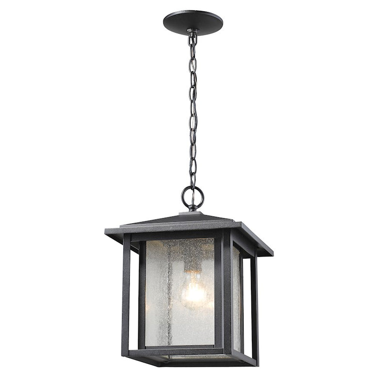 Z-Lite Aspen 1 Light Outdoor, 11x14.13", Black, Clear Seedy - 554CHB-BK