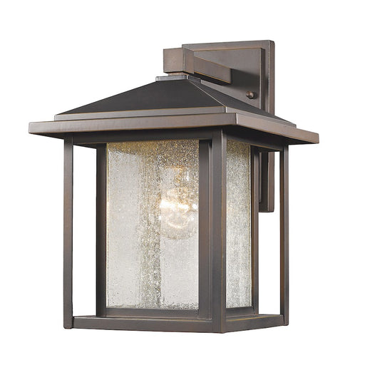Z-Lite Aspen 1 Light Outdoor, 9x10x12.75", Oil Bronze, Clear Seedy - 554M-ORB
