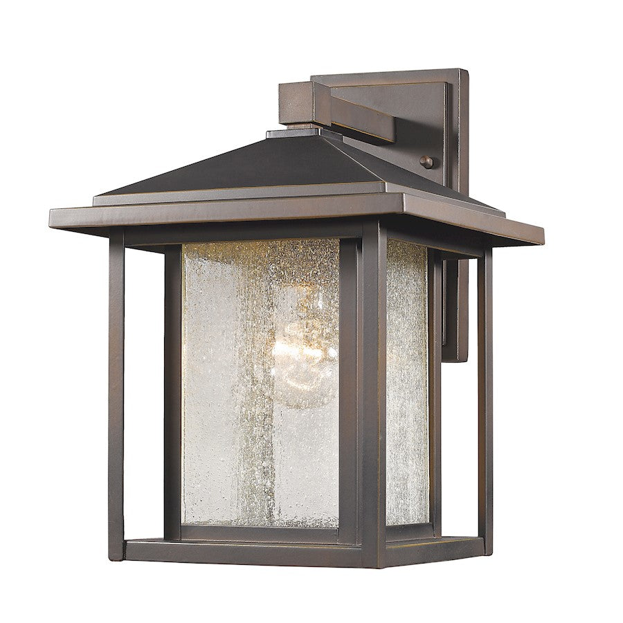 Z-Lite Aspen 1 Light Outdoor, 9x10x12.75", Oil Bronze, Clear Seedy - 554M-ORB