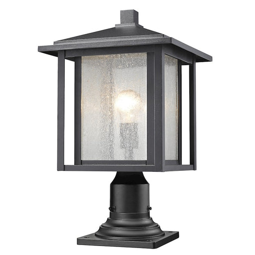 Z-Lite Aspen 1 Light Outdoor, 11x18", Black, Clear Seedy - 554PHB-533PM-BK
