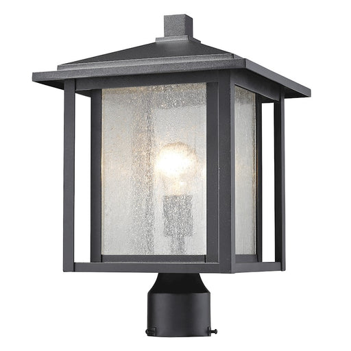 Z-Lite Aspen 1 Light Outdoor, 11x16.25", Black, Clear Seedy - 554PHB-BK