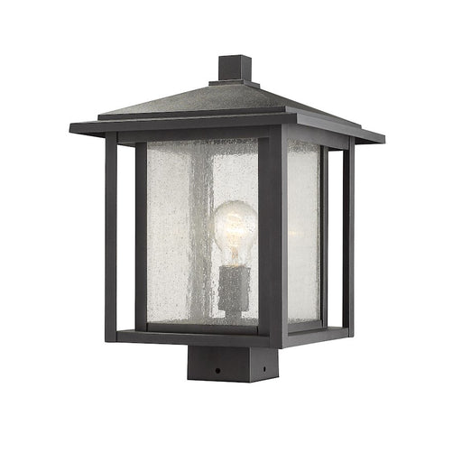 Z-Lite Aspen 1 Light 11" Outdoor Post Mount Fixture, Black - 554PHBS-BK