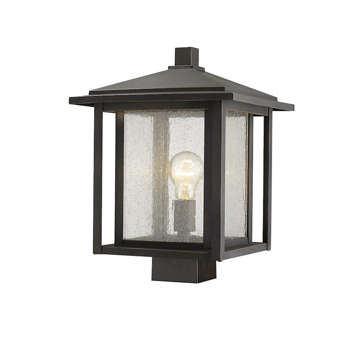 Z-Lite Aspen 1 Light 11" Outdoor Post Mount Fixture, Bronze - 554PHBS-ORB