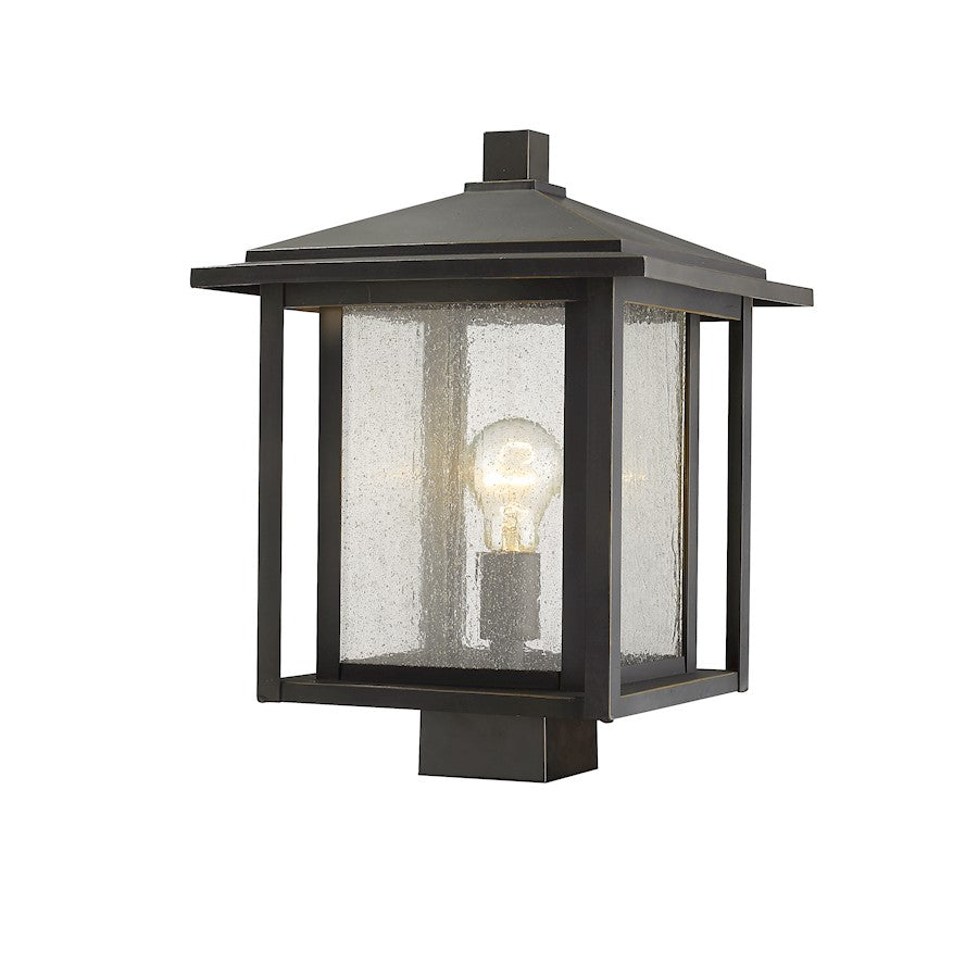Z-Lite Aspen 1 Light 11" Outdoor Post Mount Fixture, Bronze - 554PHBS-ORB