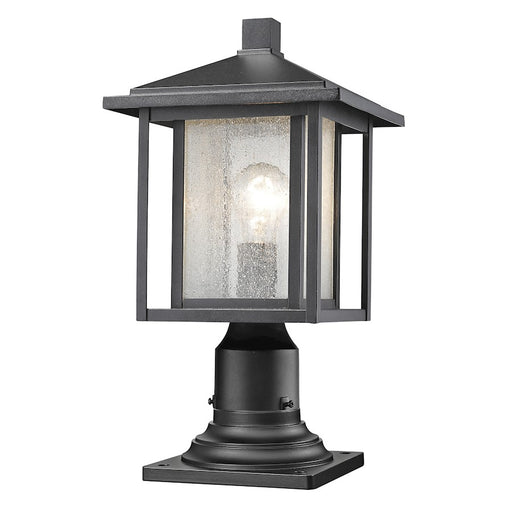 Z-Lite Aspen 1 Light Outdoor, 9x16.5", Black, Clear Seedy - 554PHM-533PM-BK