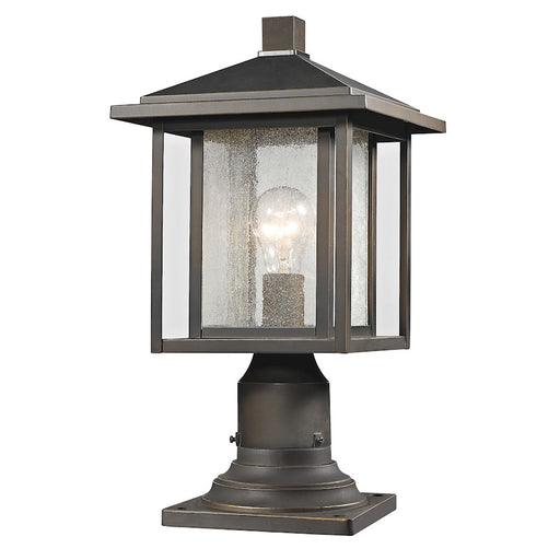 Z-Lite Aspen 1 Light Outdoor, 9x16.5", Oil Bronze, Clear Seedy - 554PHM-554PM-ORB