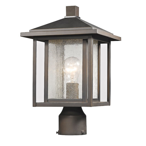 Z-Lite Aspen 1 Light Outdoor, 9x14.75", Oil Bronze, Clear Seedy - 554PHM-ORB