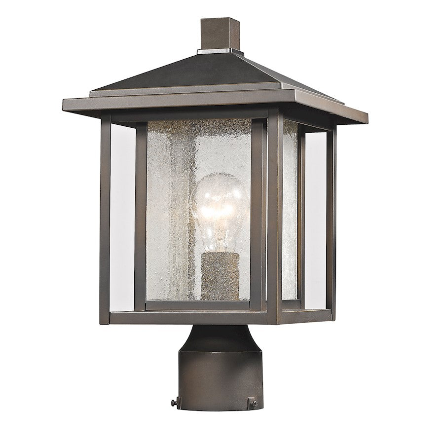 Z-Lite Aspen 1 Light Outdoor, 9x14.75", Oil Bronze, Clear Seedy - 554PHM-ORB
