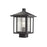 Z-Lite Aspen 1 Light 9" Outdoor Post Mount Fixture, Black - 554PHMS-BK