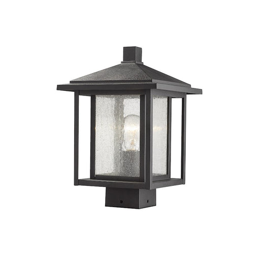 Z-Lite Aspen 1 Light 9" Outdoor Post Mount Fixture, Black - 554PHMS-BK